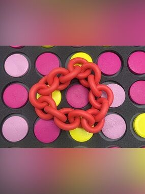 Bold Red Chunky Link Bracelet